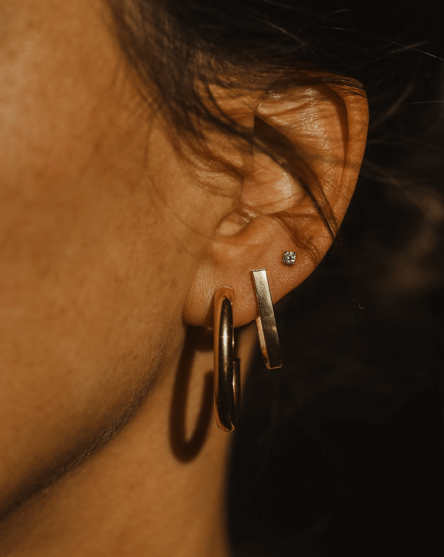 Rolled Hoops - 10k Gold