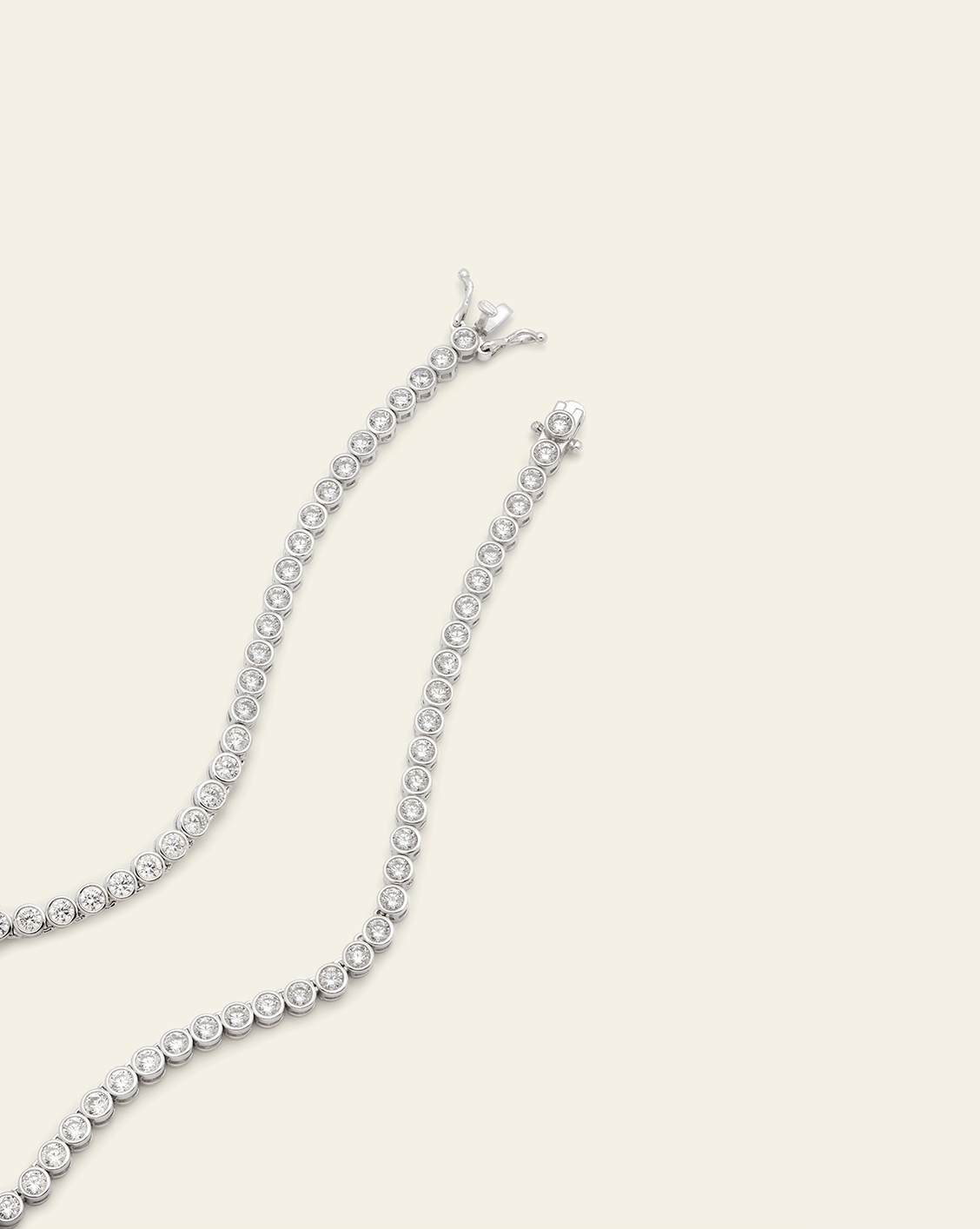 3mm Bezel Set Tennis Necklace - Sterling Silver