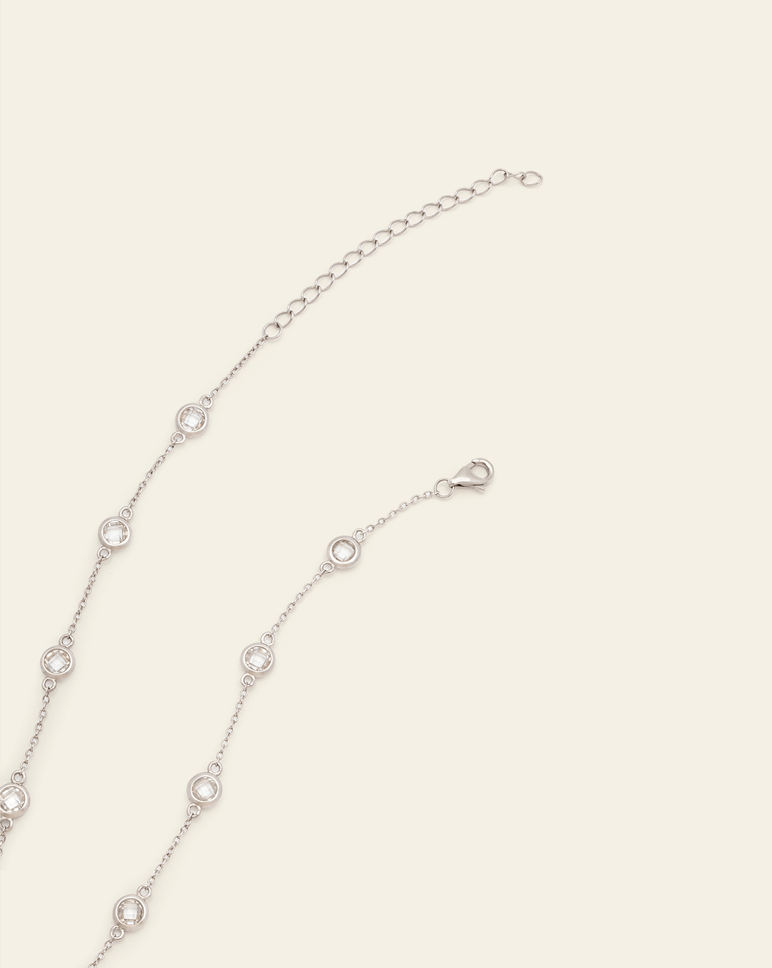 Bezel Station Chain - Sterling Silver