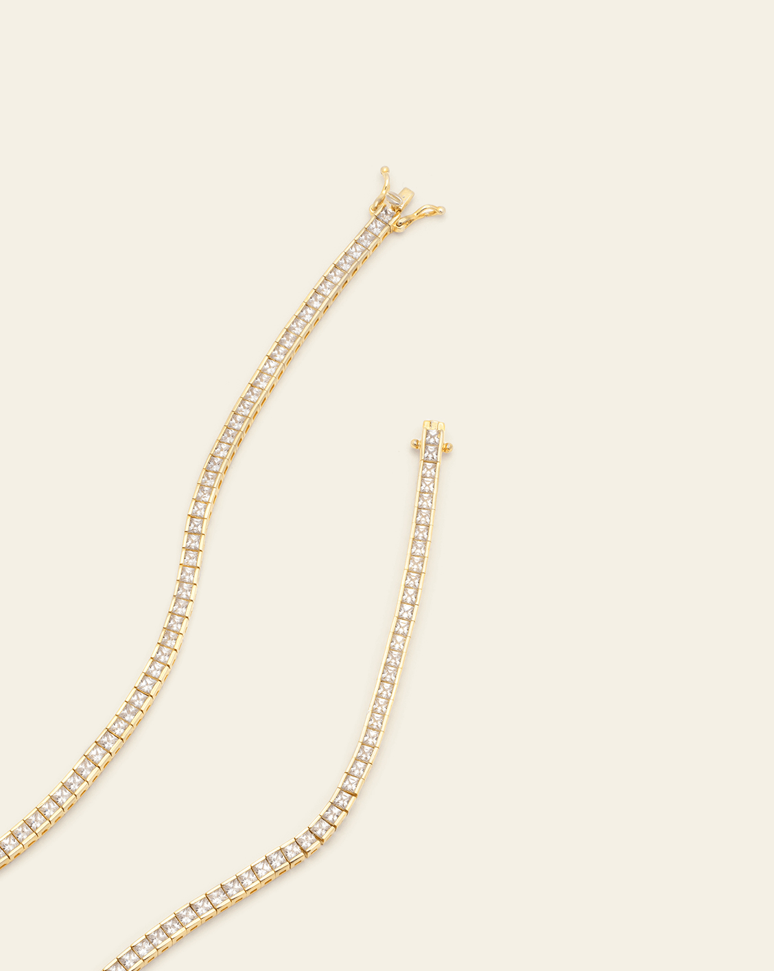 2.5mm Channel Set Tennis Necklace - Gold Vermeil