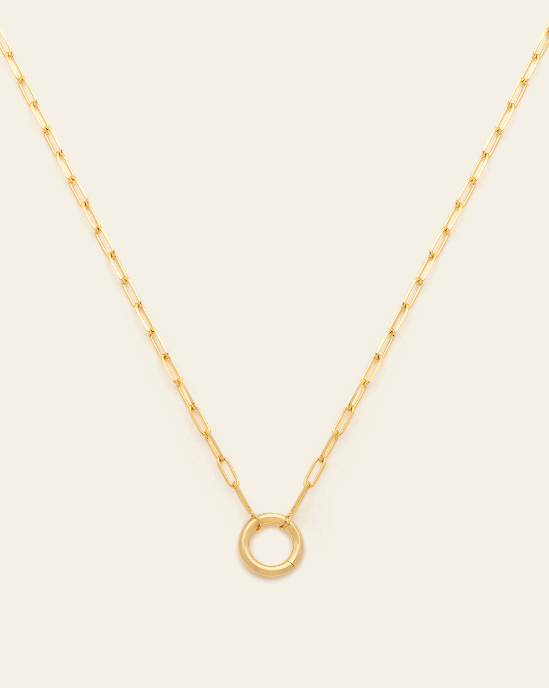 Delicate Circle Clasp Necklace - Gold Vermeil