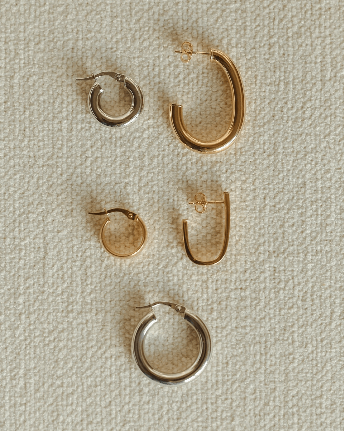 Rolled Hoops - 10k Gold