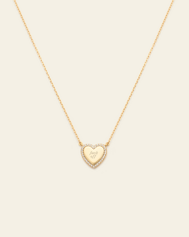 F Off Heirloom Heart Necklace - Gold Vermeil