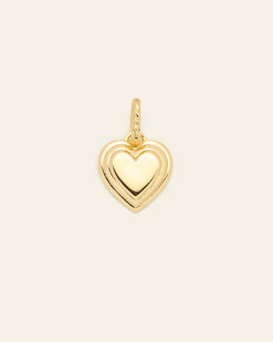 Framed Heart Charm - Gold Vermeil