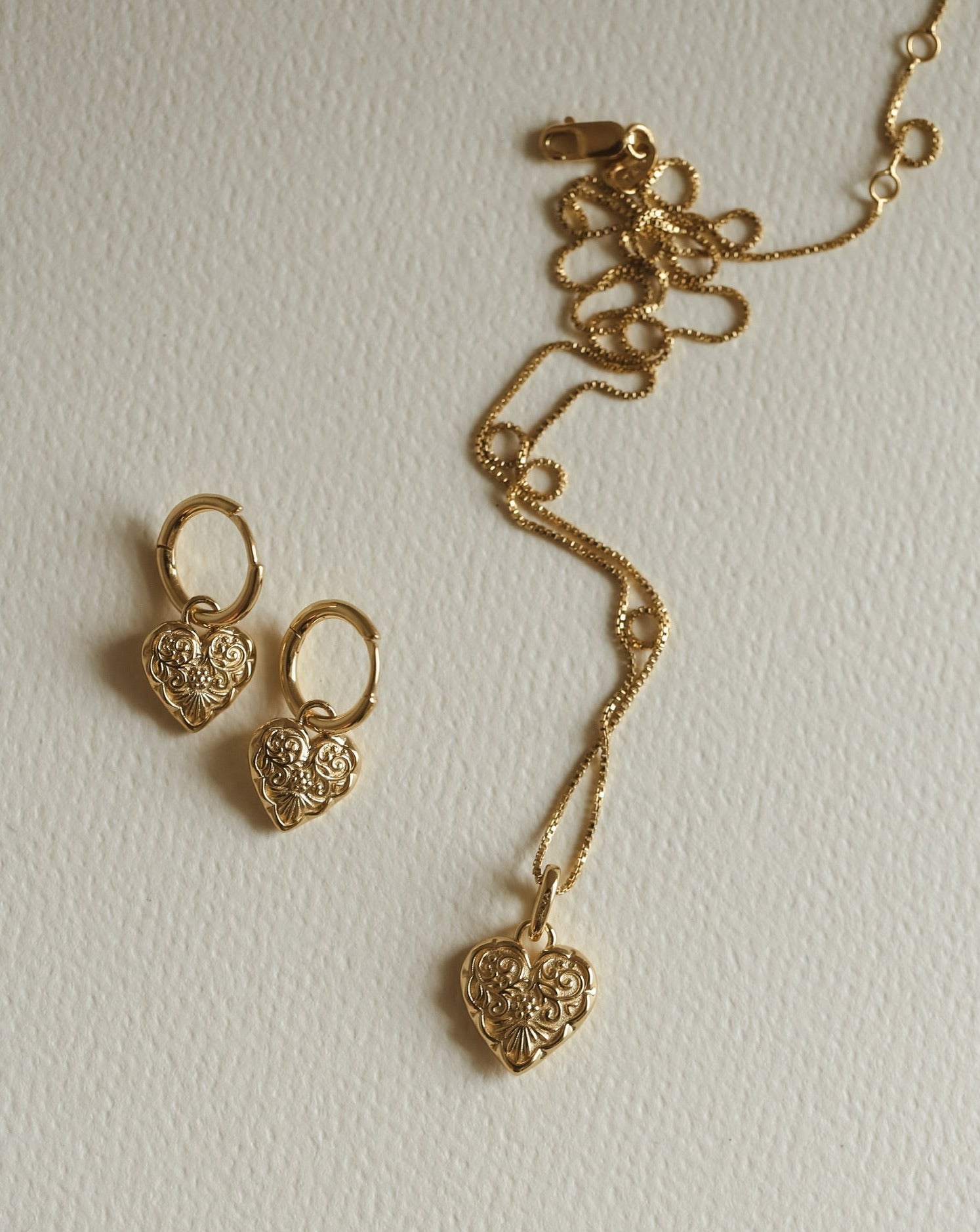 Vintage Heart Necklace - Gold Vermeil