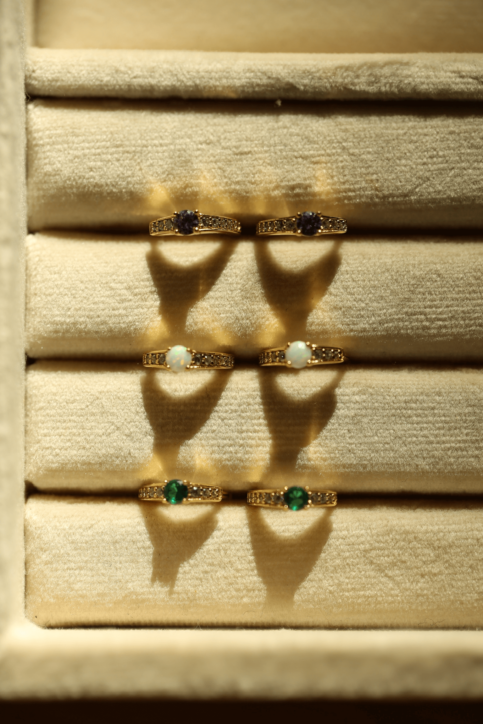 Emerald Gemstone Huggie - Gold Vermeil