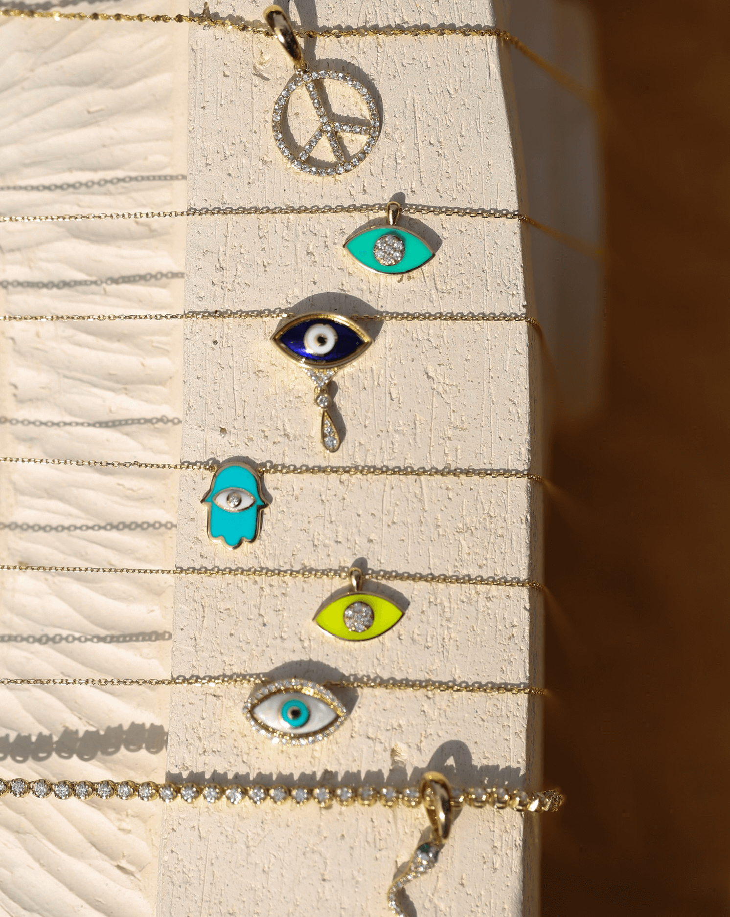 Turquoise Hamsa Necklace - 14k Solid Gold