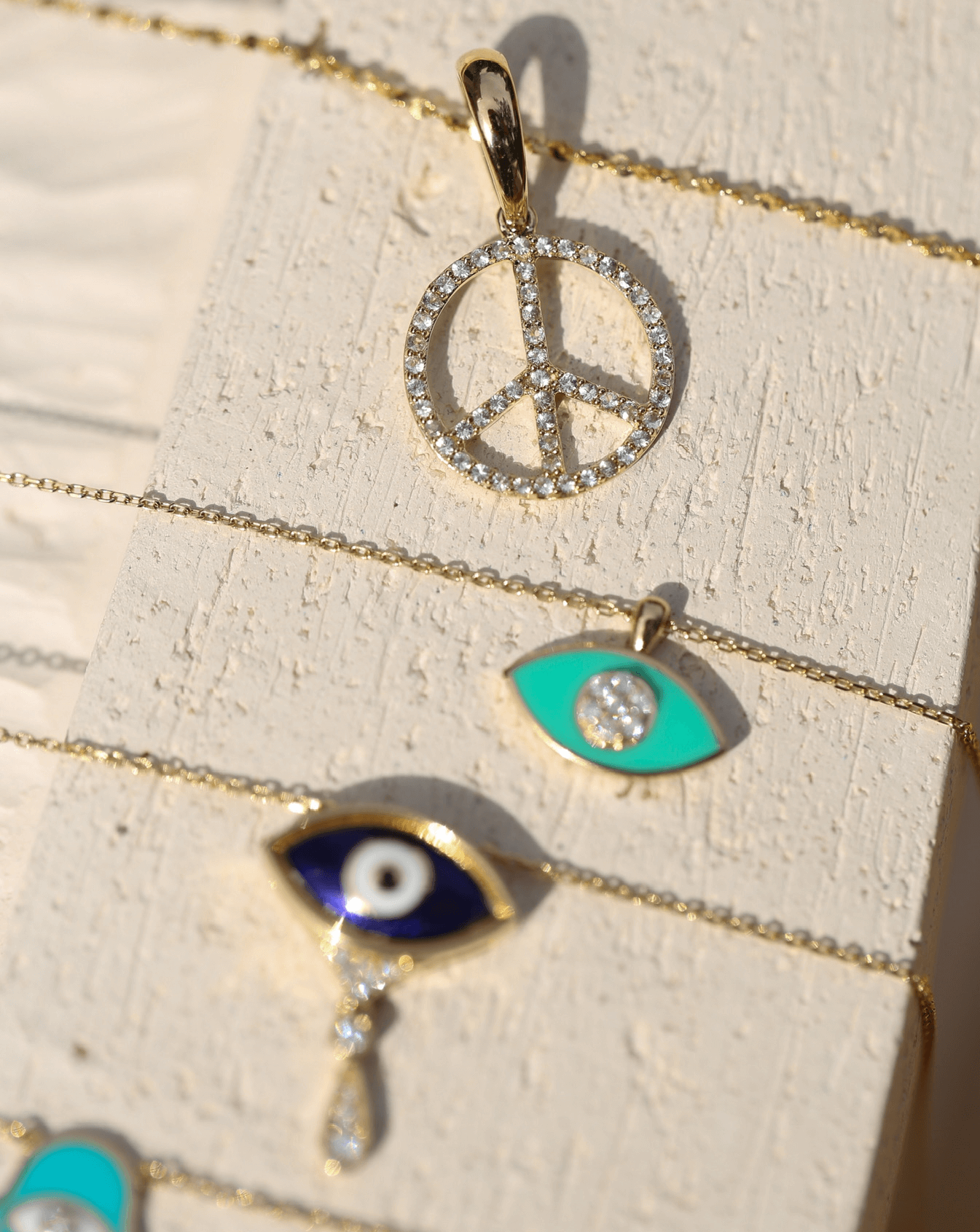 Sapphire Peace Pendant - 14k Solid Gold