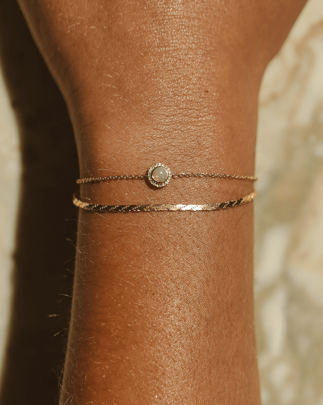 Opal Halo Bracelet - 14k Solid Gold