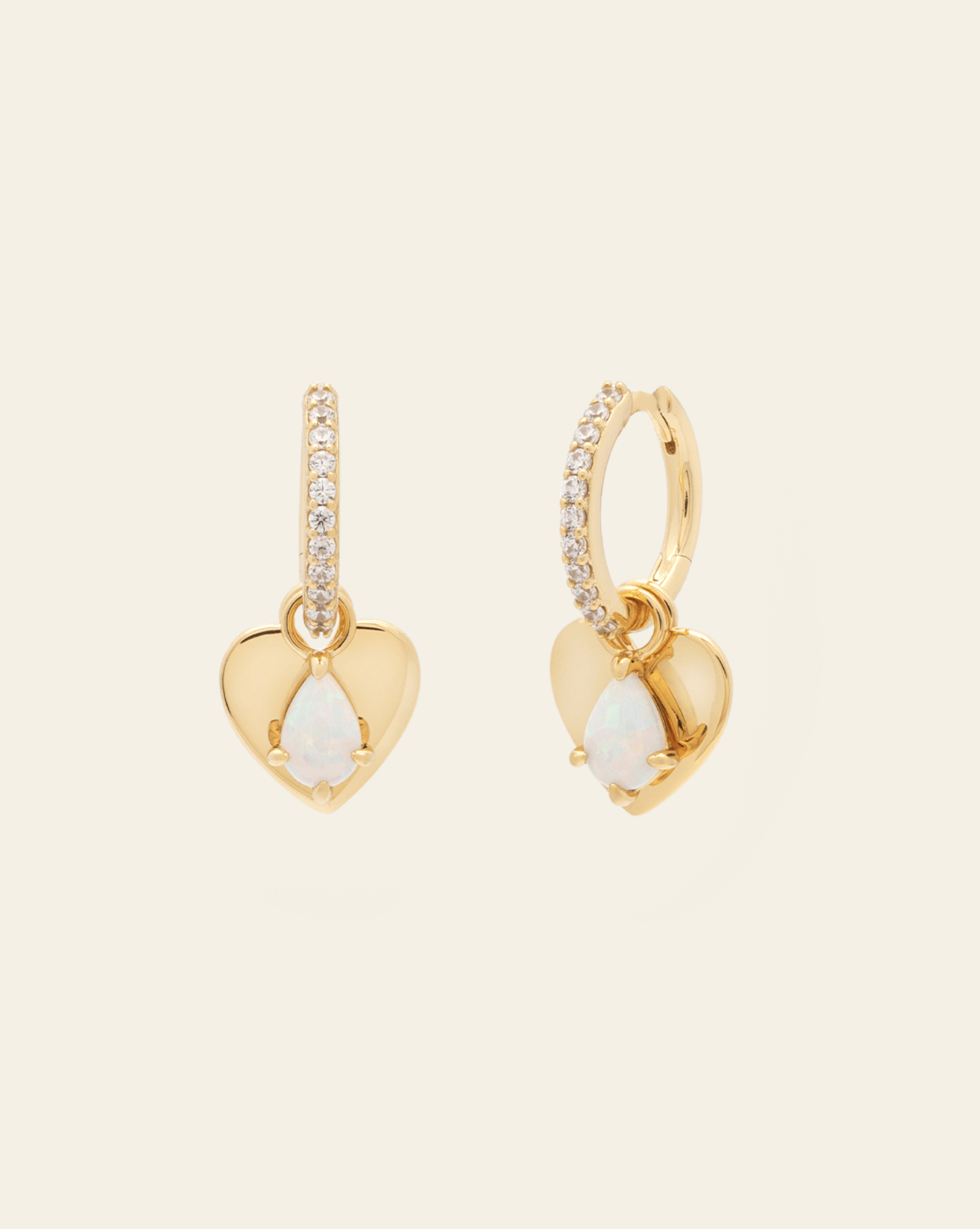 In Love Charm Earrings - Gold Vermeil