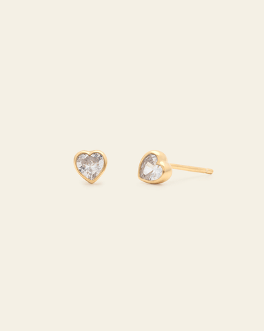 Mini Heart Studs - Gold Vermeil