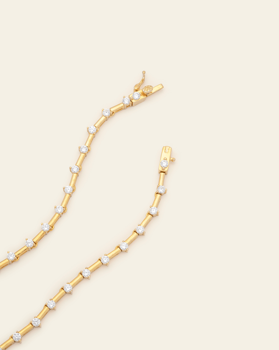 Modern Tennis Necklace - Gold Vermeil