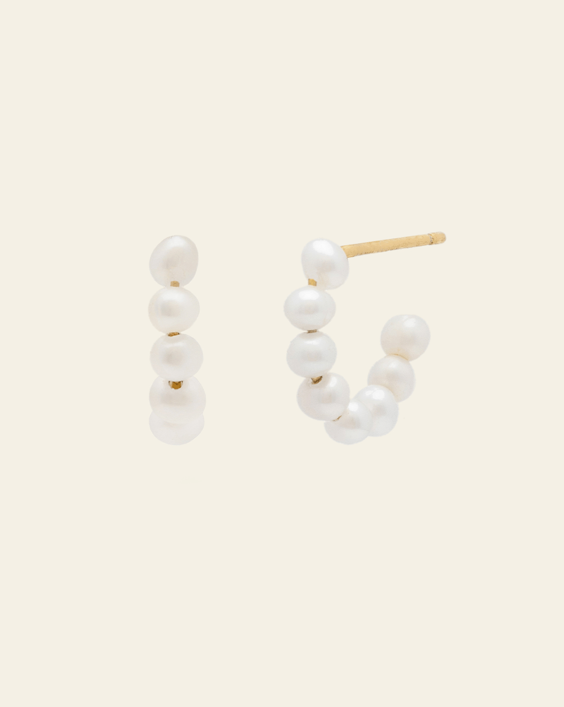 Natural Pearl Hoops - Gold Vermeil