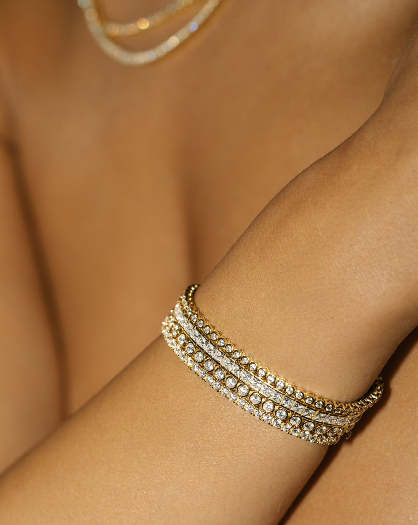 2mm Bezel Set Tennis Bracelet - Gold Vermeil