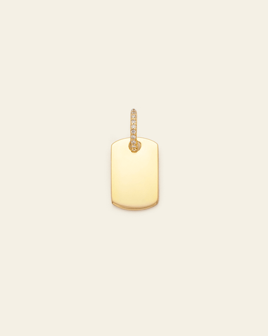 Pave Tag Pendant - Gold Vermeil