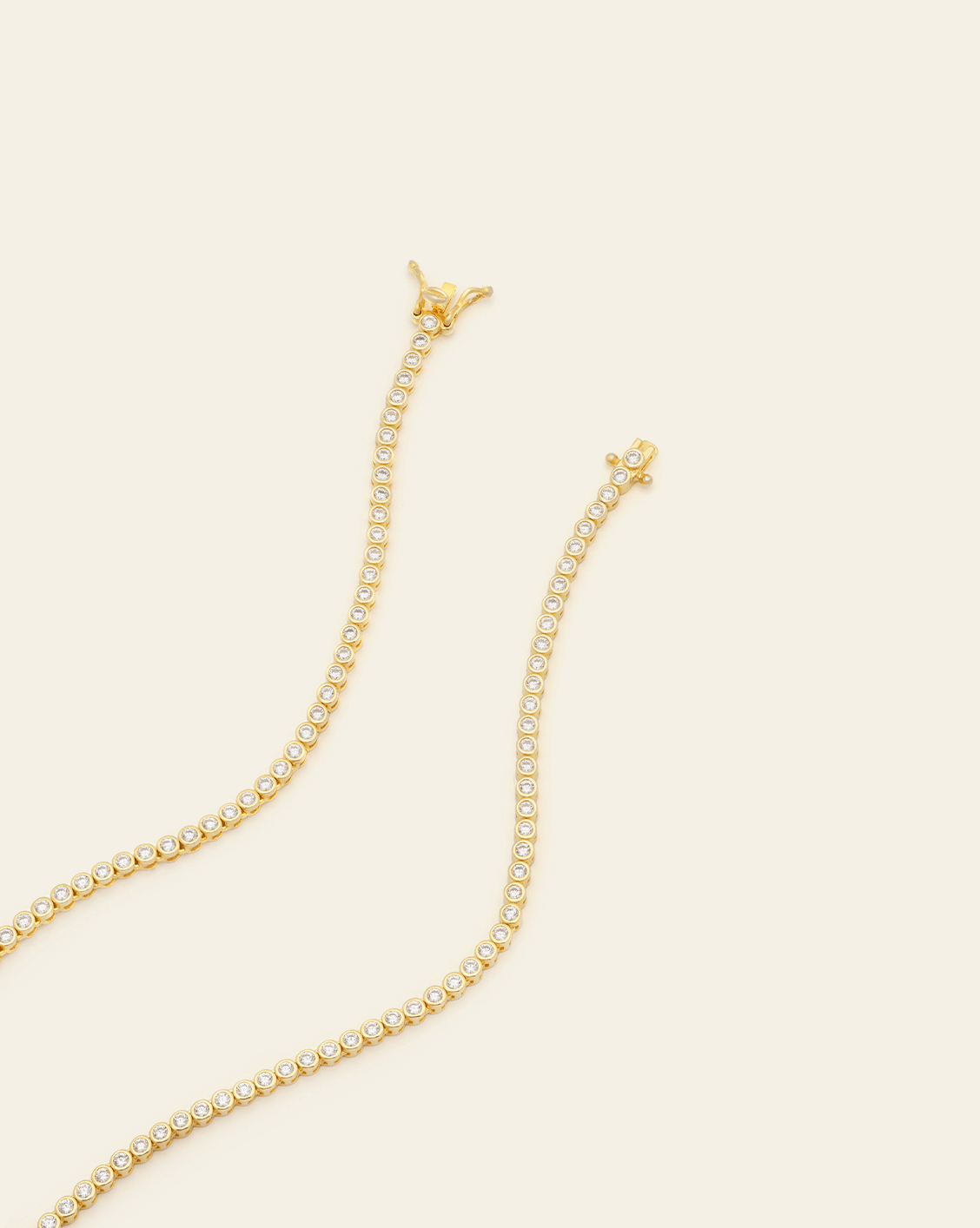 2mm Bezel Set Tennis Necklace - Gold Vermeil