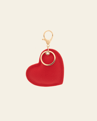 Heart Keychain/Bag Charm - Cherry