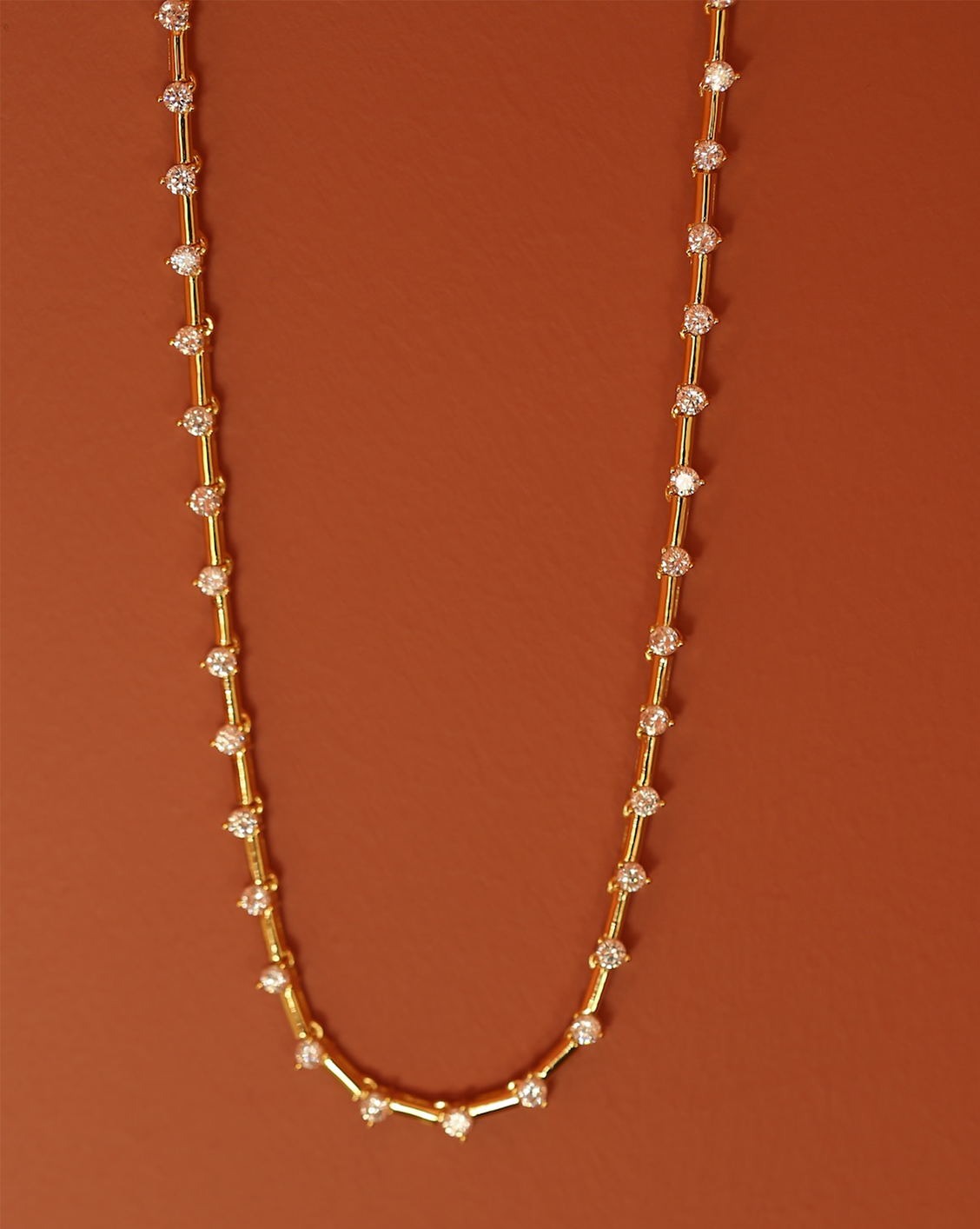 Modern Tennis Necklace - Gold Vermeil