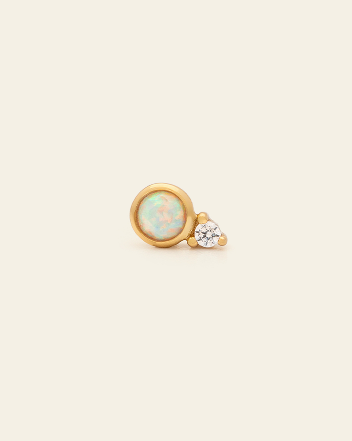 Vintage Opal Stud - Gold Vermeil