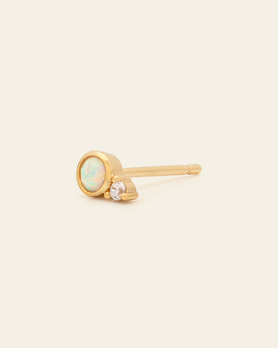 Vintage Opal Stud - Gold Vermeil