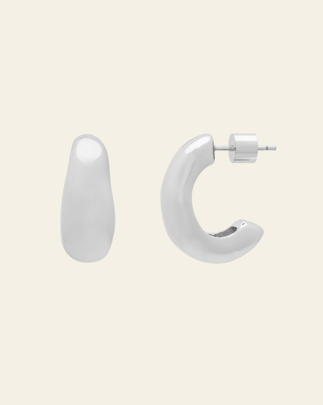 XL Curve Hoops - Sterling Silver