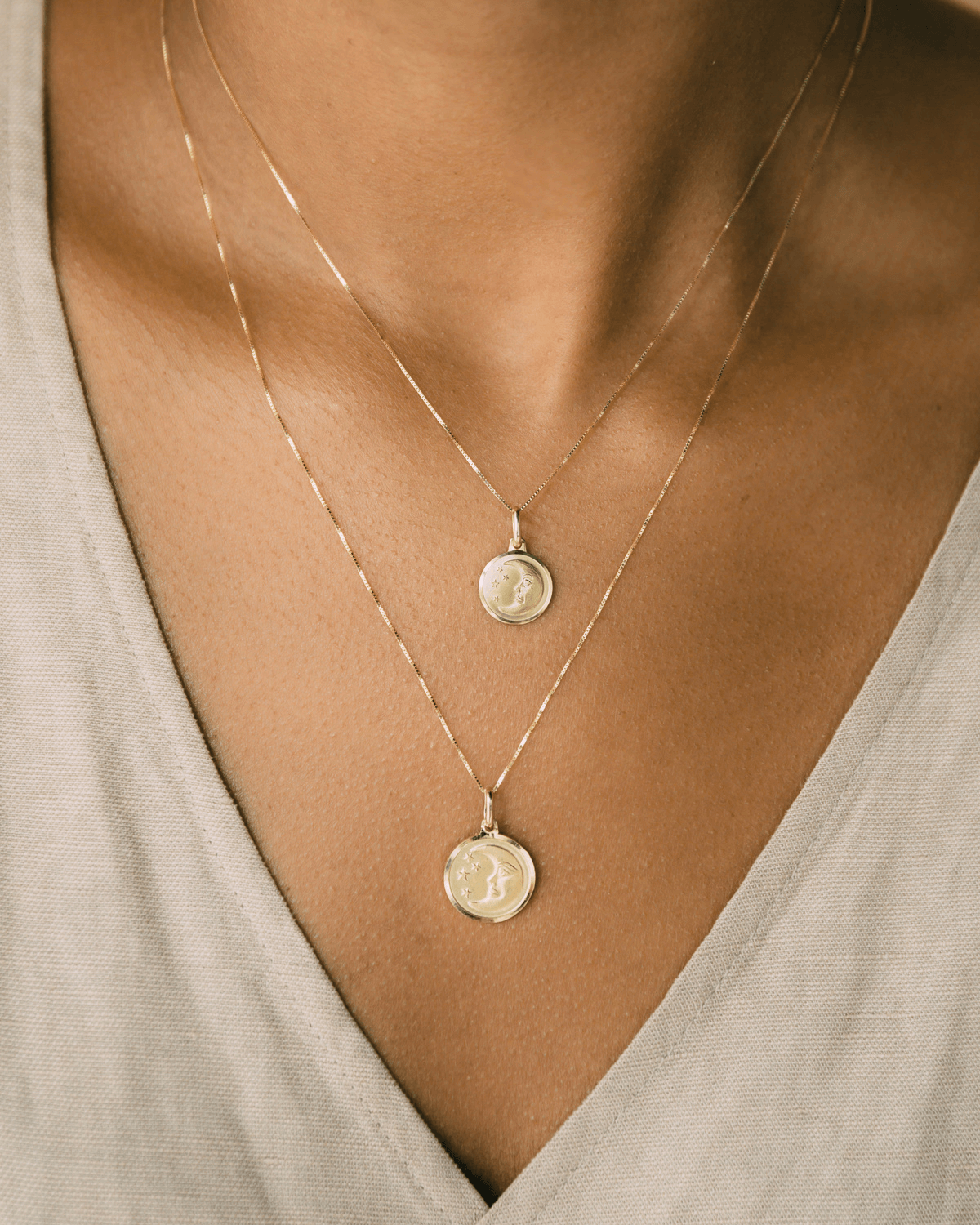 Mini Moon Pendant - 10k Solid Gold