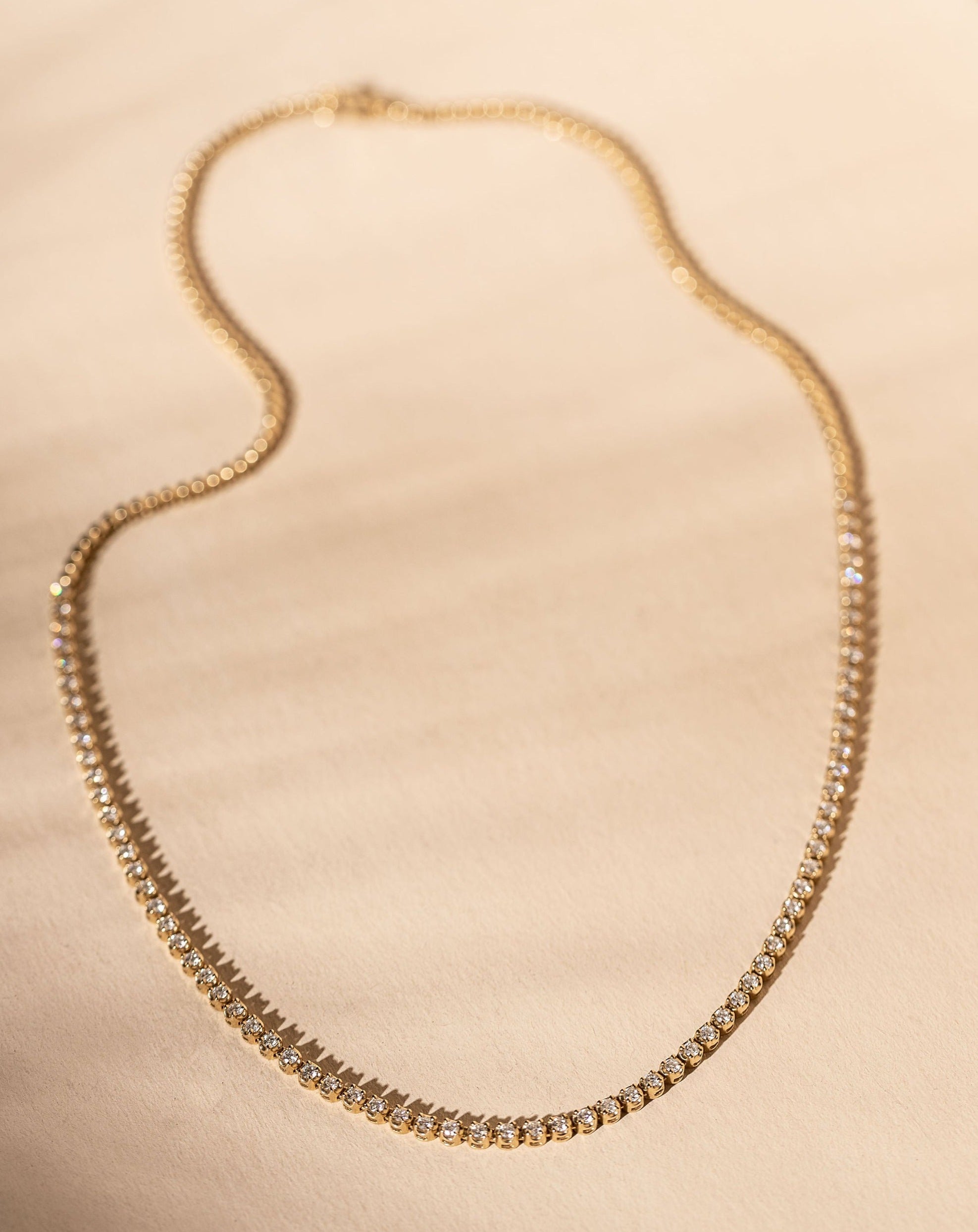 Demi Diamond Tennis Necklace- 14k Solid Gold