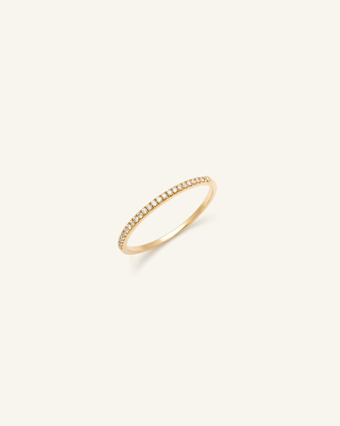 Diamond Dainty Band - 14k Solid Gold