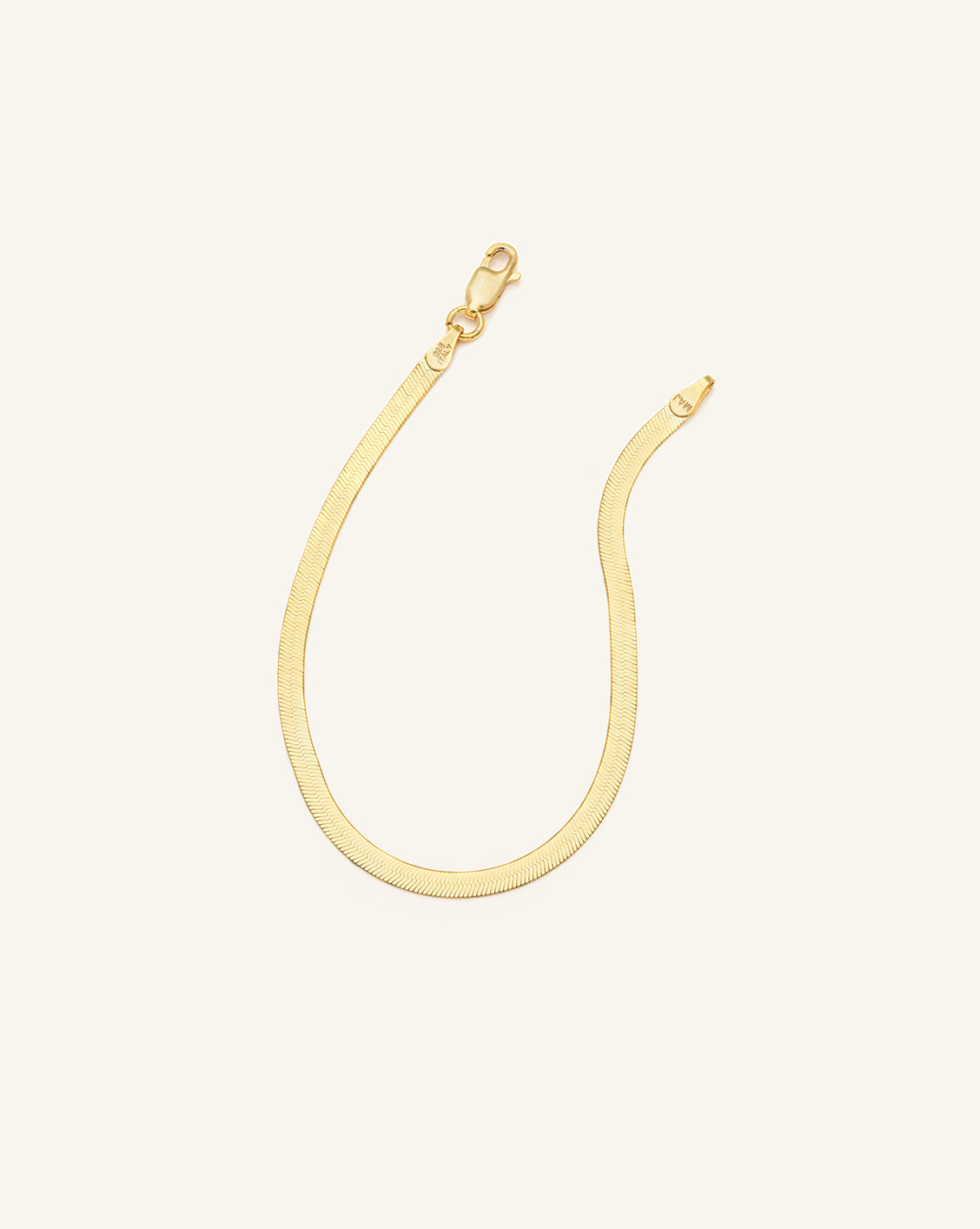 3mm Herringbone Bracelet - Gold Vermeil