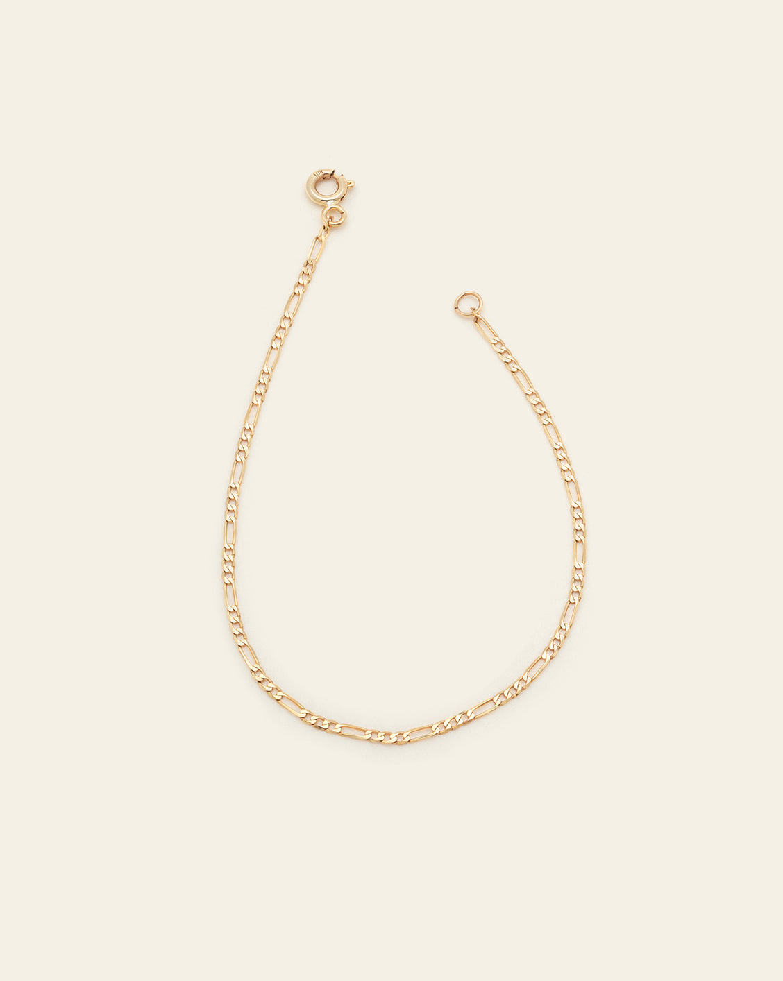 Figaro Chain Anklet - 10k Solid Gold