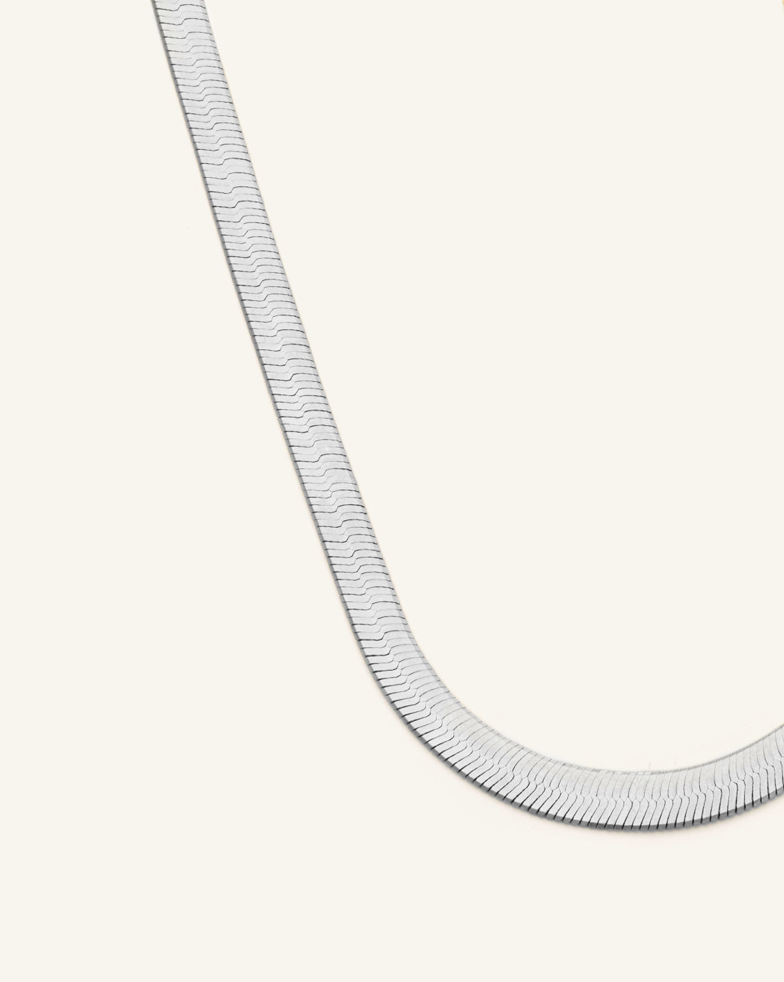 6mm Large Herringbone Chain - Sterling Silver