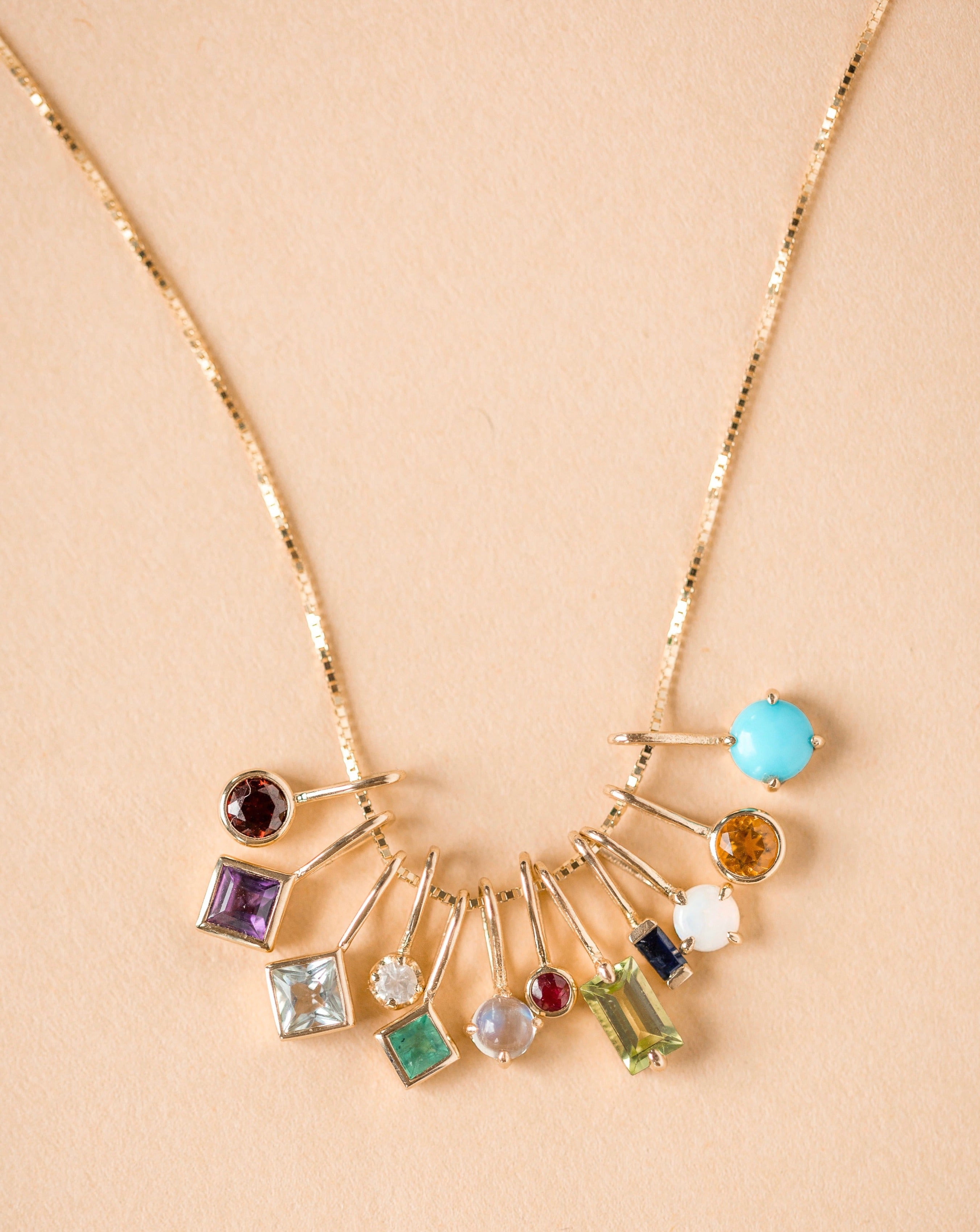 Garnet Pendant 14k Solid Gold