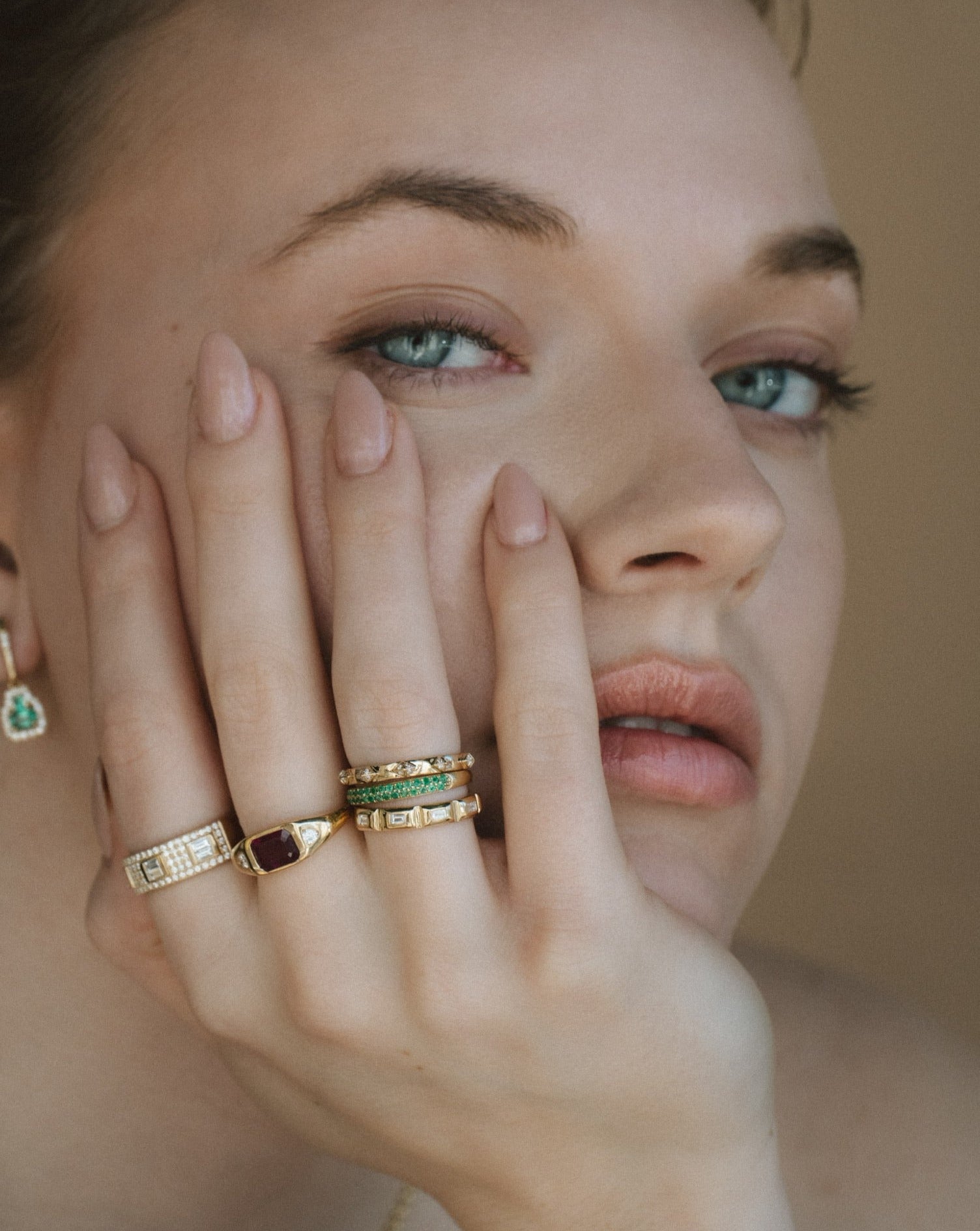 *Made to Order* Pink Tourmaline & Diamond Mosaic Ring - 14k Solid Gold